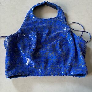 Blue halter top, size small